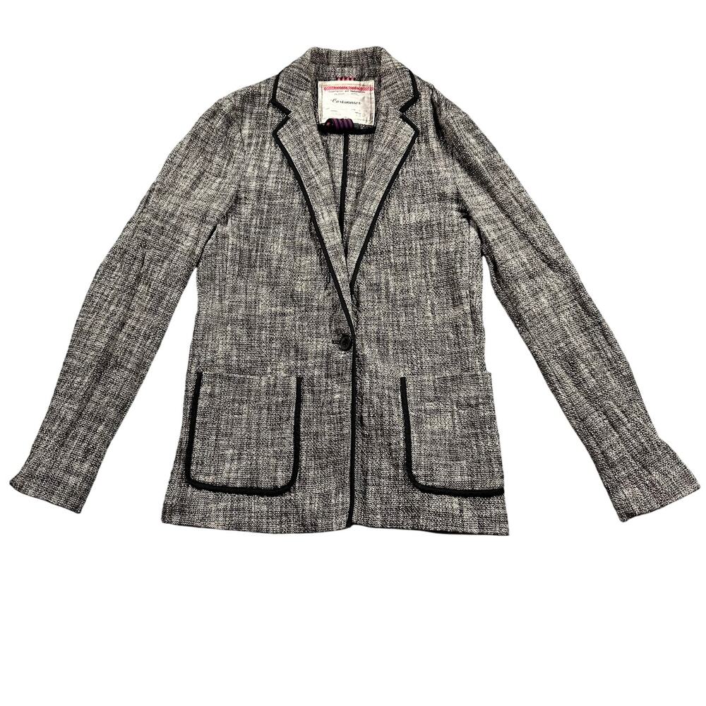 Anthropologie Cartonnier Tweed Blazer Black/White Sz 2